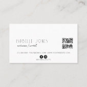 Schauspieler Model Singer DJ Foto QR Code Social M Visitenkarte (Rückseite)