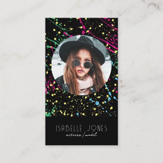 Schauspieler Model Singer DJ Foto QR Code Social M Visitenkarte (Vorderseite)