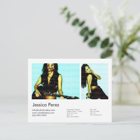 Schauspieler/Modell 2 Shootkopfkarte Postkarte (Stehend Vorderseite)