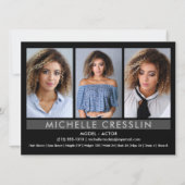 Schauspieler Modell 5.12x18.5 Zed Comp Card 3 Foto Einladung (Rückseite)