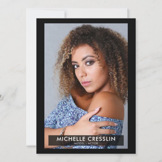 Schauspieler Modell 5.12x18.5 Zed Comp Card 3 Foto Einladung (Vorderseite)