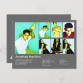 Schauspieler/Modell Dunkelgraue Kopfschusskarte Postkarte (Vorne/Hinten)