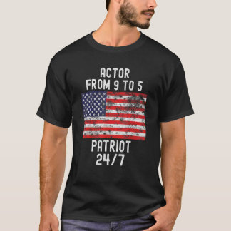 Schauspieler Patrio Patriotic 4. Juli USA Flagge T-Shirt