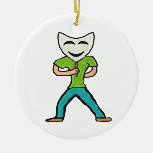 Schauspieler Schauspiel mit Maske Keramik Ornament (Vorne)