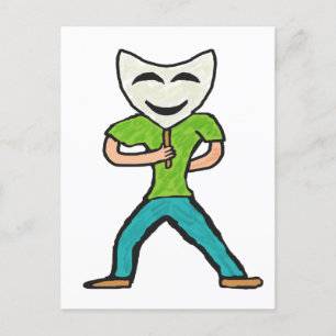 Schauspieler Schauspiel mit Maske Postkarte
