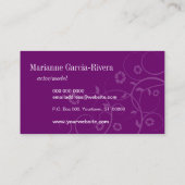 Schauspieler Subtle Floral Headshot Visitenkarte (Rückseite)