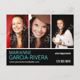 Schauspieler Triple Headshot Postkarte