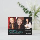 Schauspieler Triple Headshot Postkarte (Stehend Vorderseite)