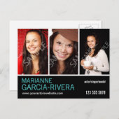 Schauspieler Triple Headshot Postkarte (Vorne/Hinten)