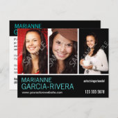 Schauspieler-Triple-Headshot-Stationen Postkarte (Vorne/Hinten)