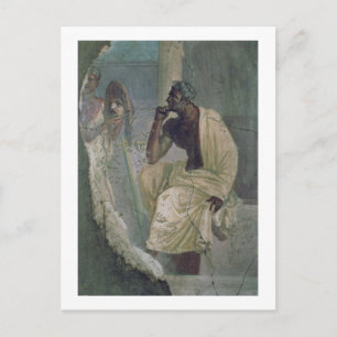 Schauspieler und Maske aus dem Haus des tragischen Postkarte