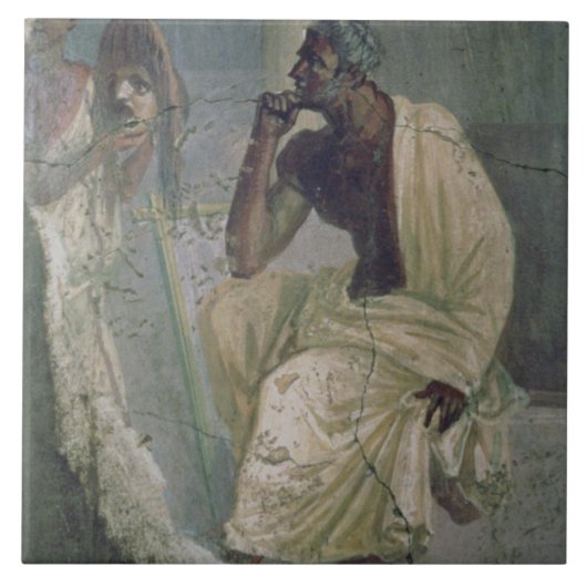 Schauspieler und Maske, vom Haus des tragischen Fliese (Vorderseite)