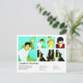 Schauspieler und Model White Headshot Comp Postkarte (Stehend Vorderseite)