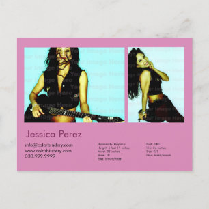 Schauspieler und Modell 2 Shot Pink Headshot Comp Postkarte