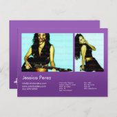Schauspieler und Modell 2 Shot Violet Headshot Com Postkarte (Vorne/Hinten)