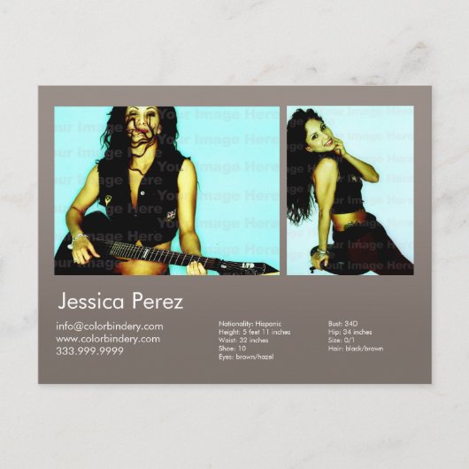 Schauspieler und Modell 2 Shot Warm Gray Headshot Postkarte (Vorderseite)