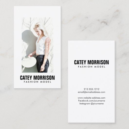 Schauspieler und Models Klassisches Gerahmtes Head Visitenkarte (Vorne/Hinten)