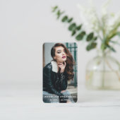 Schauspieler-vorbildliches Foto-modernes Schwarzes Visitenkarte (Stehend Vorderseite)