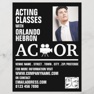 Schauspieler, Werbung für Schauspielkurse Flyer