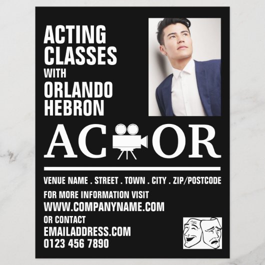 Schauspieler, Werbung für Schauspielkurse Flyer (Vorne)