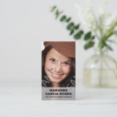 Schauspielerheadshots-weiße transparente Platte Visitenkarte (Stehend Vorderseite)