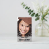 Schauspielerheadshots-weiße transparente Platte Visitenkarte (Stehend Vorderseite)