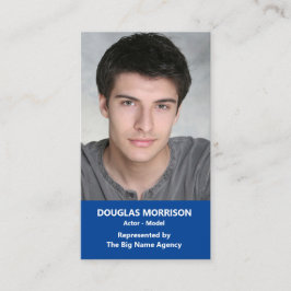 Schauspielerin Modell Vertikales Foto Blau Visitenkarte