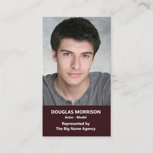 Schauspielerin Modell Vertikales Foto Maroon Visitenkarte (Vorderseite)