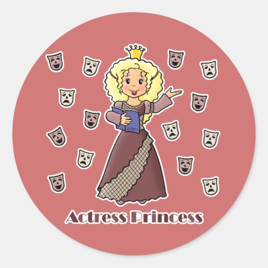 Schauspielerin Princess Runder Aufkleber (Vorderseite)
