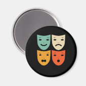 Schauspielerin Vintage Theatermaske Magnet (Vorderseite/Rückseite)