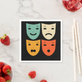 Schauspielerin Vintage Theatermaske Serviette (Beispiel)