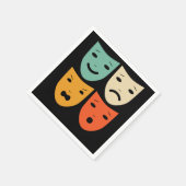 Schauspielerin Vintage Theatermaske Serviette (Ecke)
