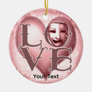 Schauspielermaske LOVE Keramik Ornament