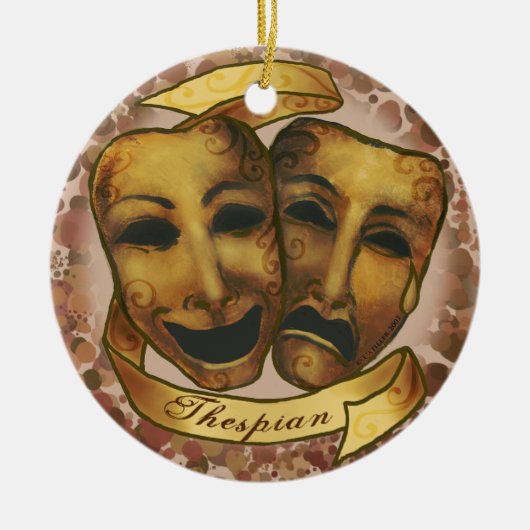 Schauspielmasken Keramikornament (Vorne)