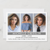 Schauspielmodell 12x18 Zed Comp Card 3 Foto zurück Einladung (Rückseite)