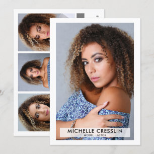 Schauspielmodell 12x18 Zed Comp Card 3 Foto zurück Einladung