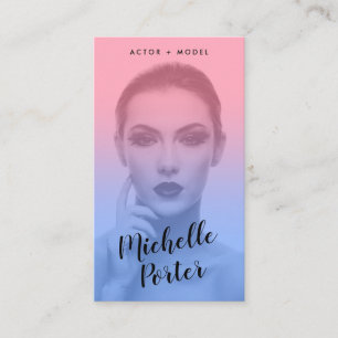 Schauspielmodelle Headshot Foto Blau rosa Farbverl Visitenkarte