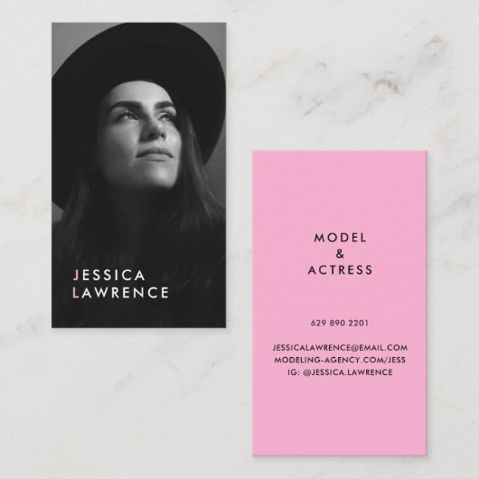Schauspielmodelle Headshot Foto Moderne Fotografie Visitenkarte (Vorne/Hinten)