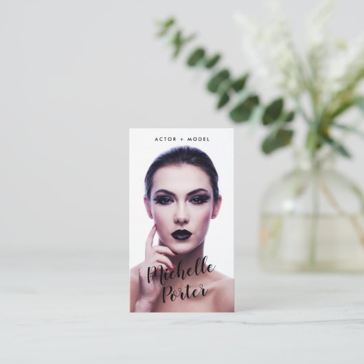 Schauspielmodelle Headshot Foto Moderne Fotografie Visitenkarte (Stehend Vorderseite)