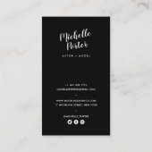 Schauspielmodelle Headshot Foto Moderne Fotografie Visitenkarte (Rückseite)