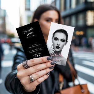 Schauspielmodelle Headshot Schwarzweiß-Foto Modern Visitenkarte