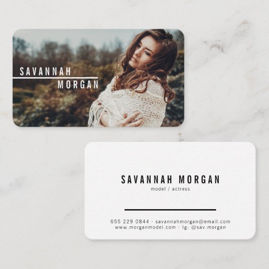 Schauspielmodelle Tänzer Foto moderne weiße Typogr Visitenkarte (Vorne/Hinten)