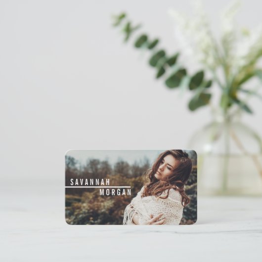 Schauspielmodelle Tänzer Foto moderne weiße Typogr Visitenkarte (Stehend Vorderseite)