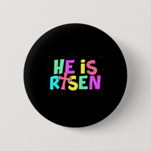 Schaut, er ist riskiert Jesus Christlichen Osterki Button