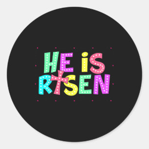 Schaut, er ist riskiert Jesus Christlichen Osterki Runder Aufkleber