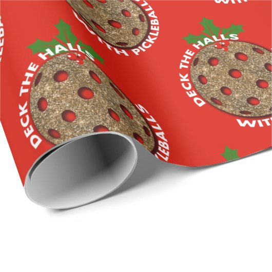 Schaut euch die Hallen mit Pickleballs an Geschenkpapier (Rolleneckpunkt)