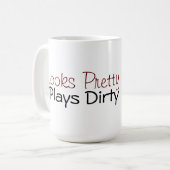 Schaut hübsche Spiel-schmutzige Kuss-Tasse Kaffeetasse (Vorderseite Links)