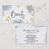 *~* SCHAUTY Hologramm Holograph Gold Glitzer Visitenkarte (Vorne/Hinten)