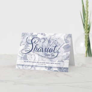 Schawuot Jom Tow Vintage verblasstes blaues Rosenm Karte