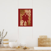 SCHAZAM! | Abilities Golden Typografy Graphic Poster (Küche)